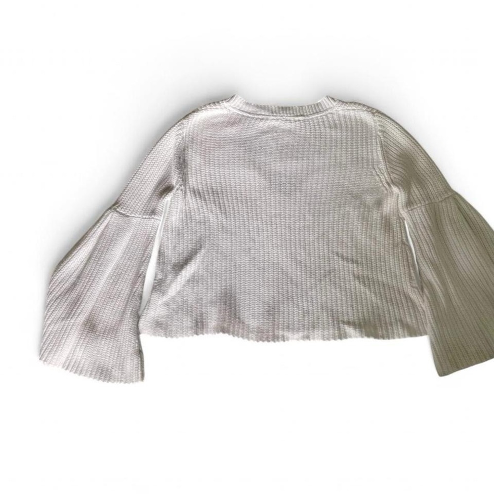 Free People White V-Neck Bell Sleeve Knit Sweater - Picture 6 of 6